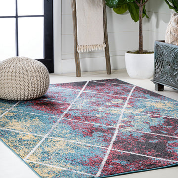 Cole Minimalist Diamond Trellis Area Rug